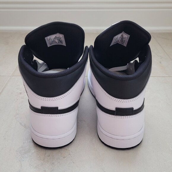 Air Jordan 1 Mid NEW White/Black Mens Sneakers Size 8.5 - Picture 7 of 8